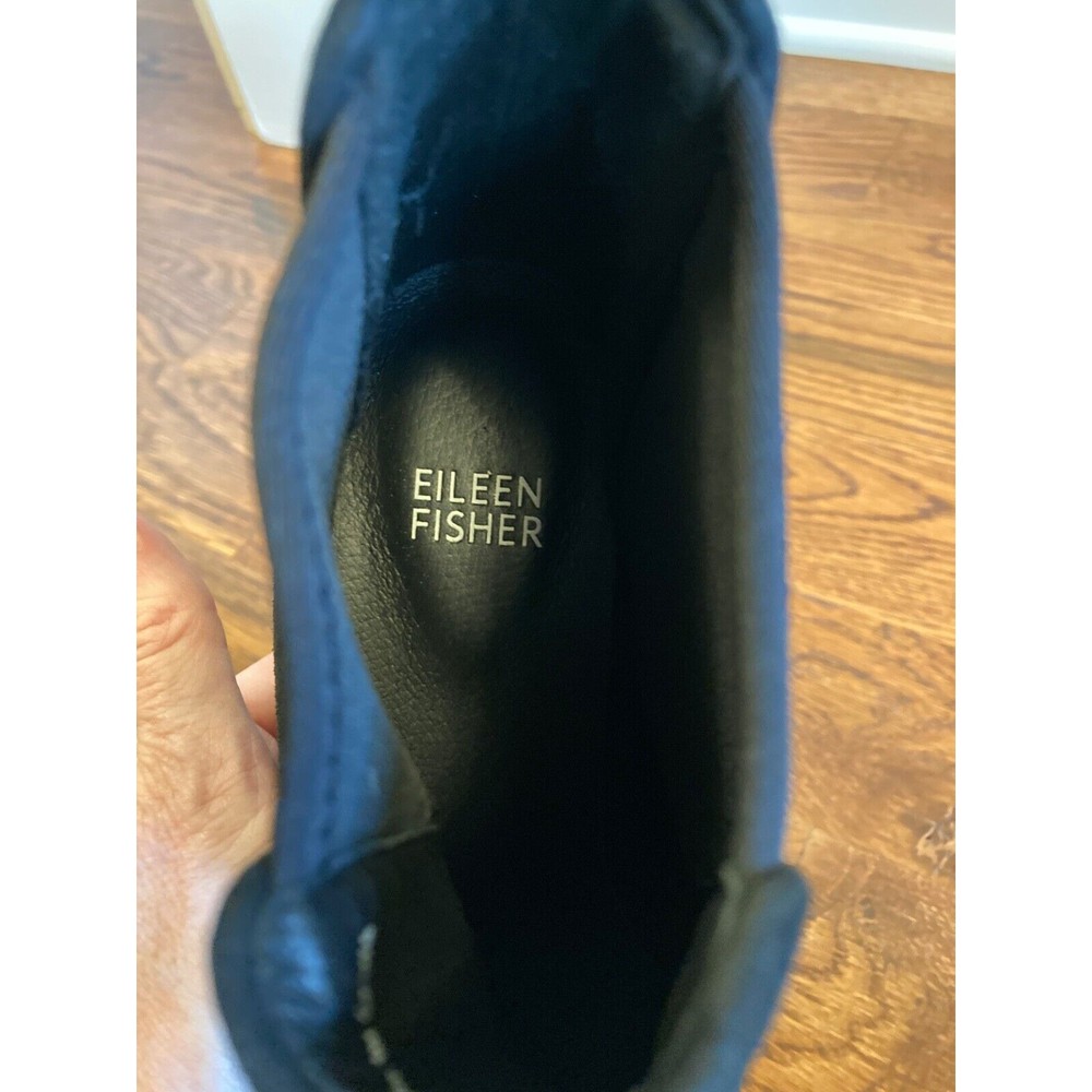 Eileen Fisher Splash Waterproof Suede Bootie  Size 5 US Black Wedge Heel NWOB - Picture 9 of 11